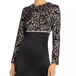 Tory Burch Color Block Black Lace Bodice/Satin  Holiday Dress Sz 4 NWT $498